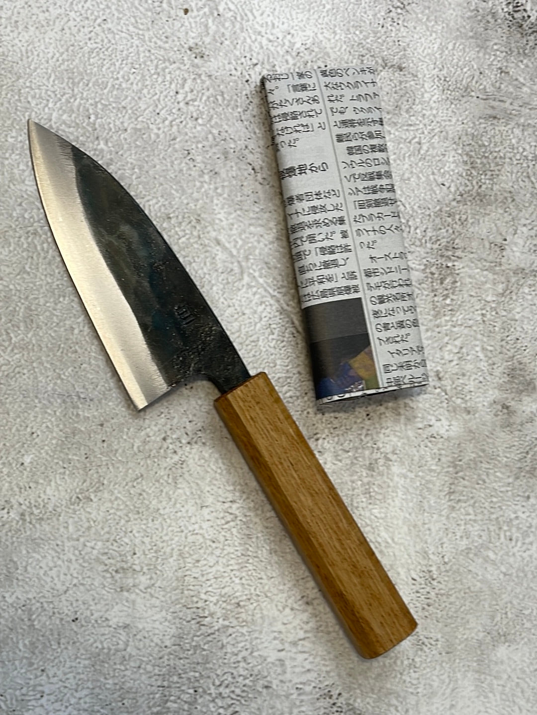 Tsukasa Shiro Kuro 105mm Deba - Shirogami Steel - Oak Octagnon Handle