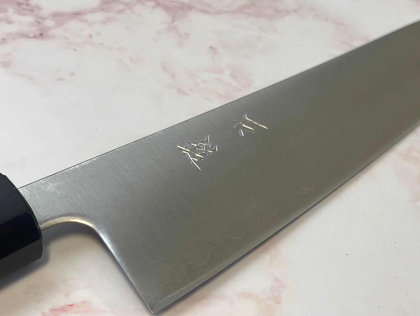 Yoshimune Gyuto Polished Stainless Clad 210 mm ) Aogami Super Double-Bevel Walnut Octagonal Handle