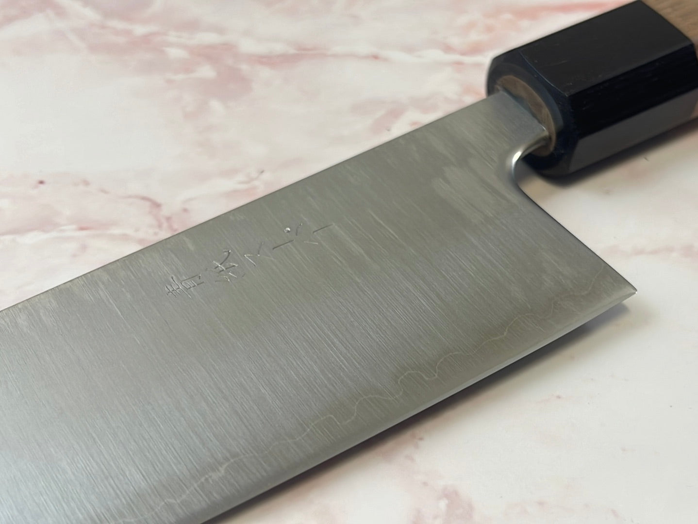 Yoshimune Gyuto Polished Stainless Clad 210 mm ) Aogami Super Double-Bevel Walnut Octagonal Handle