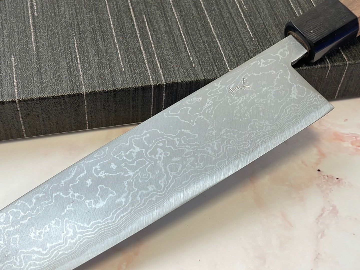 Yoshimune Gyuto 210 mm (8.3 in) Aogami (Blue) #2 Damascus (33 layers) Double-Bevel