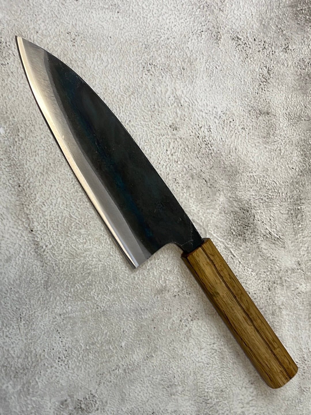 Tsukasa Shiro Kuro 180mm Deba - Shirogami Steel - Oak Octagnon Handle