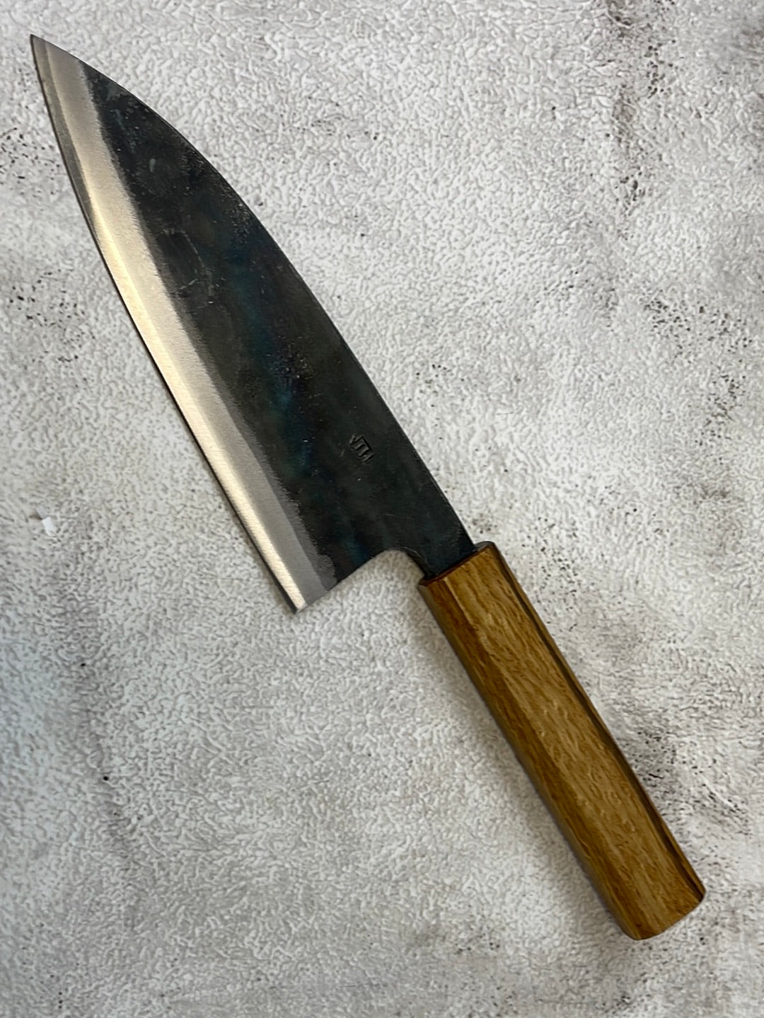 Tsukasa Shiro Kuro 165mm Deba - Shirogami Steel - Oak Octagnon Handle