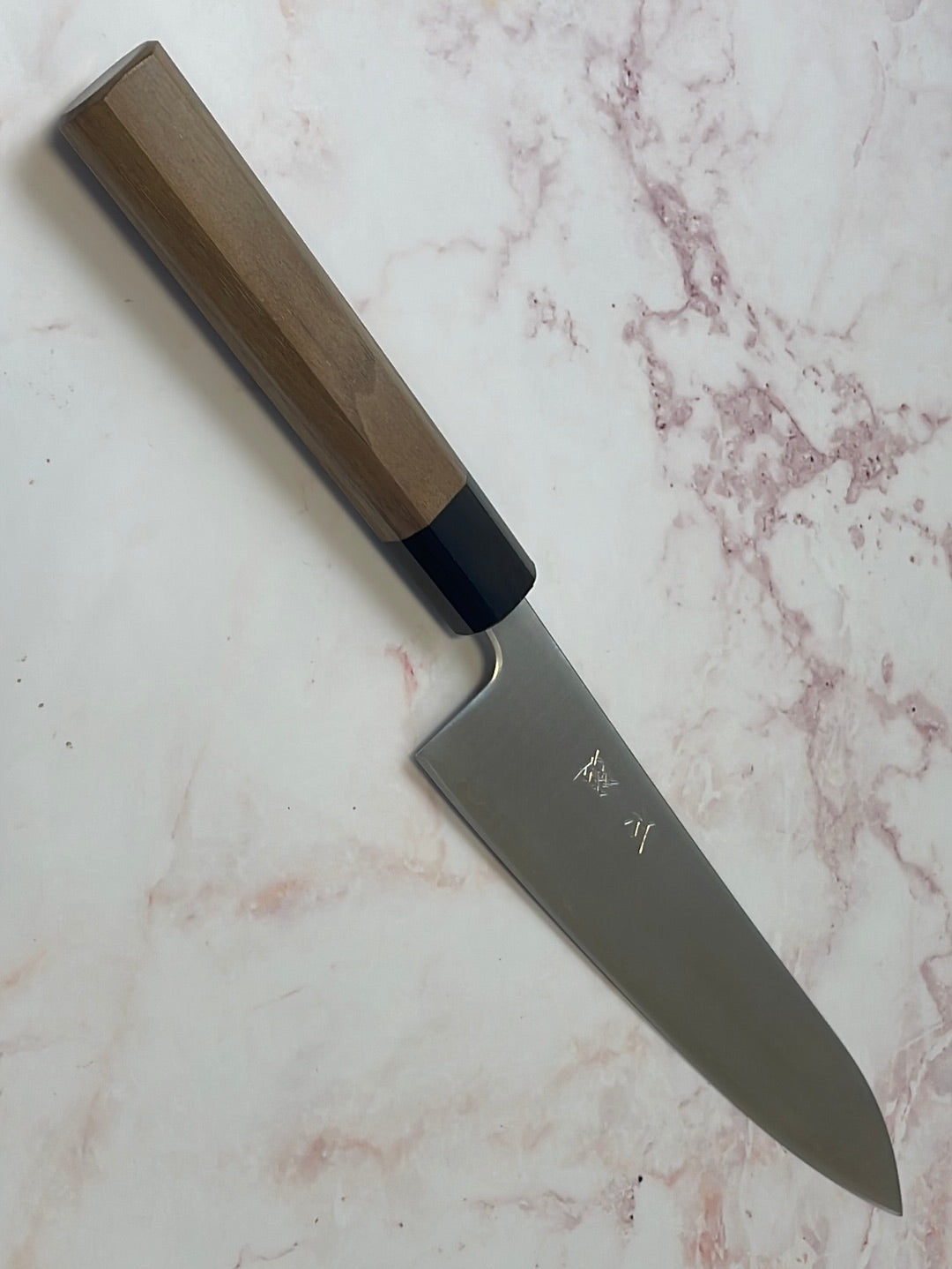 Yoshimune Gyuto Polished Stainless Clad 210 mm ) Aogami Super Double-Bevel Walnut Octagonal Handle