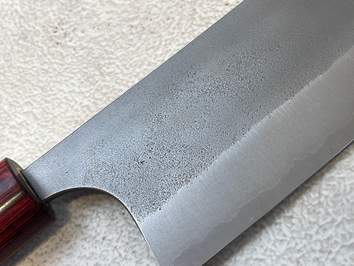 MASAKAGE YUKI Nakiri 165mm Oval Magnolia wood with Red Pakka wood