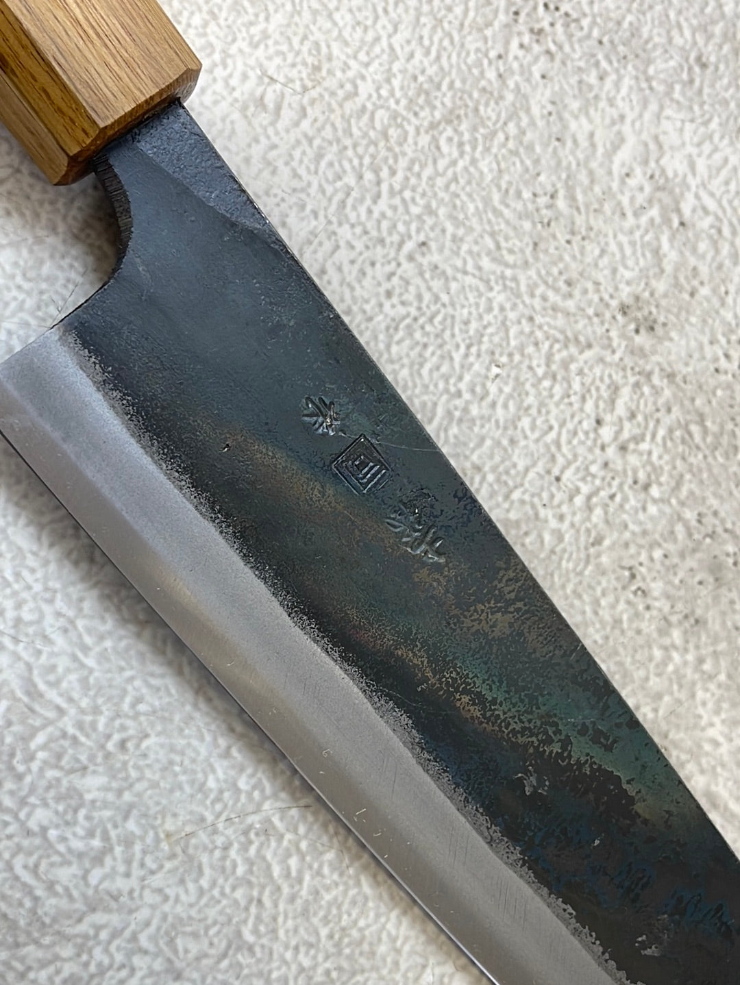 Tsukasa Shiro Kuro 180mm Bunka- Shirogami Steel - Oak Octagnon Handle