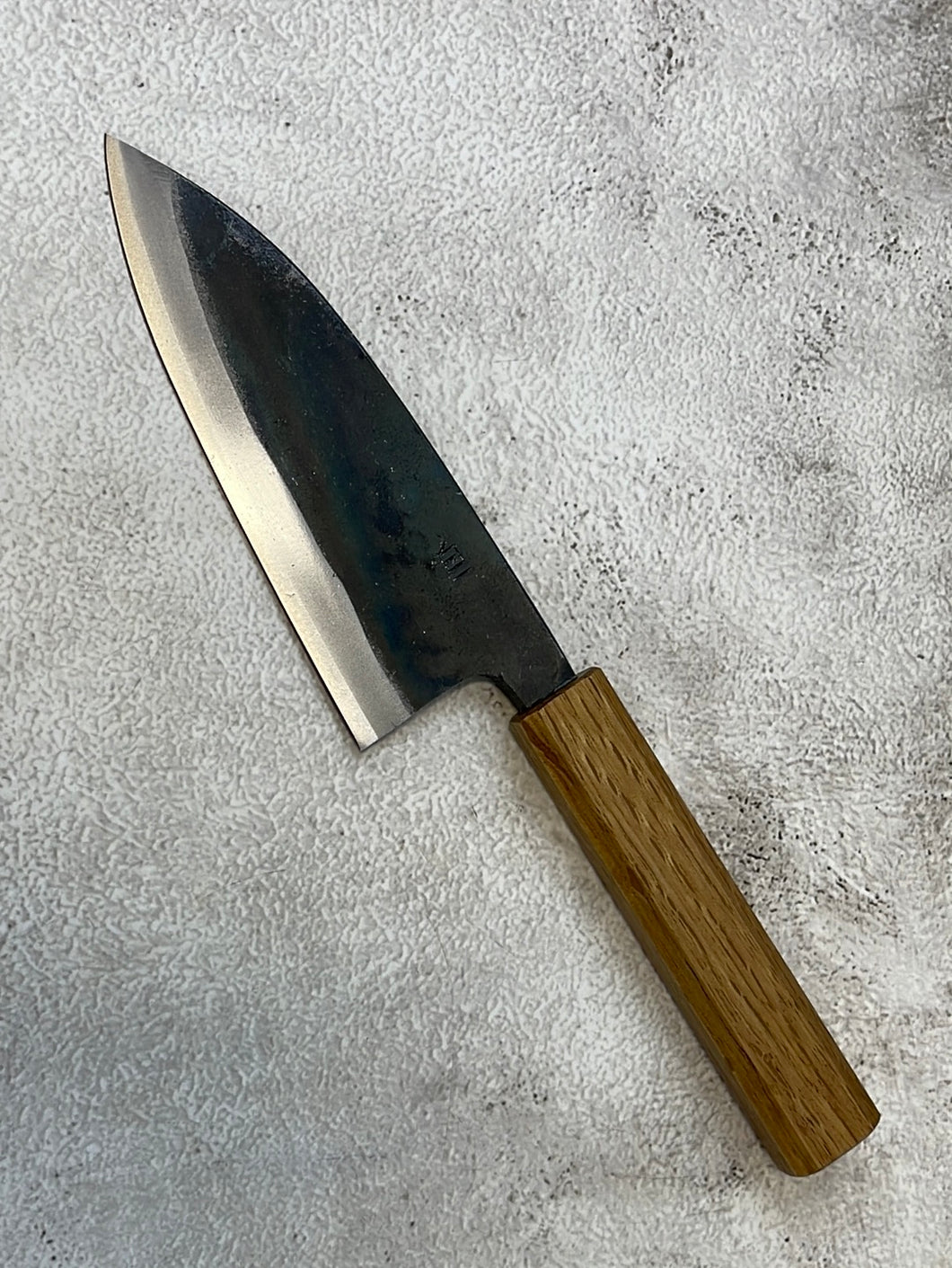 Tsukasa Shiro Kuro 135mm Deba - Shirogami Steel - Oak Octagnon Handle