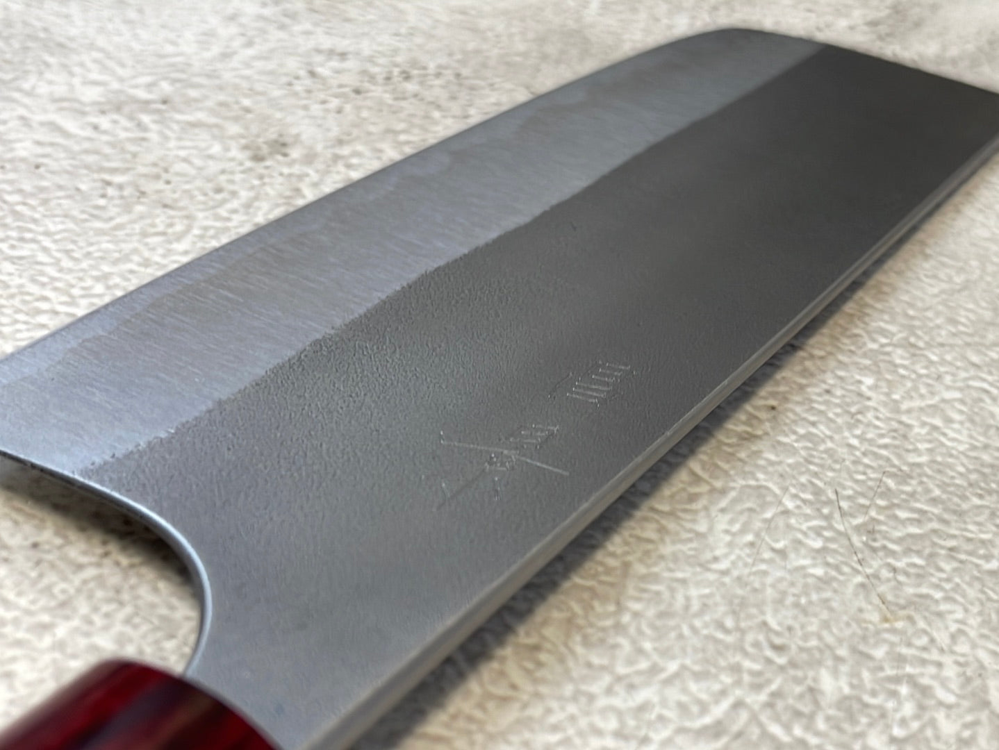 MASAKAGE YUKI Nakiri 165mm Oval Magnolia wood with Red Pakka wood