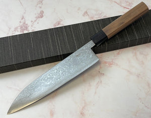 Yoshimune Gyuto 210 mm (8.3 in) Aogami (Blue) #2 Damascus (33 layers) Double-Bevel