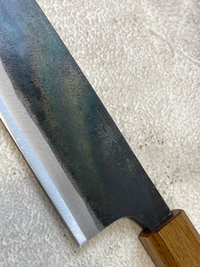 Tsukasa Shiro Kuro 180mm Bunka- Shirogami Steel - Oak Octagnon Handle