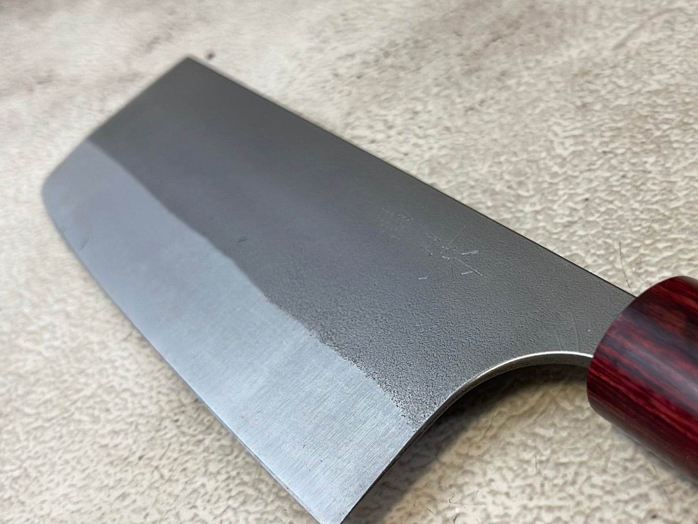 MASAKAGE YUKI Nakiri 165mm Oval Magnolia wood with Red Pakka wood