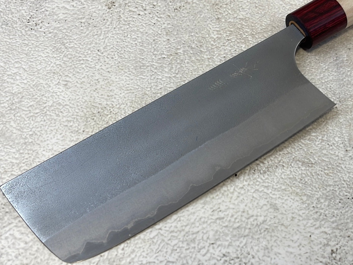 MASAKAGE YUKI Nakiri 165mm Oval Magnolia wood with Red Pakka wood