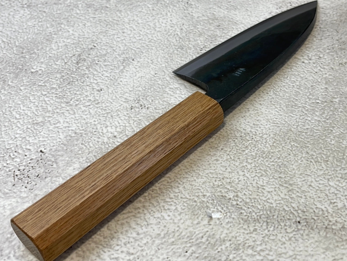 Tsukasa Shiro Kuro 120mm Deba - Shirogami Steel - Oak Octagnon Handle