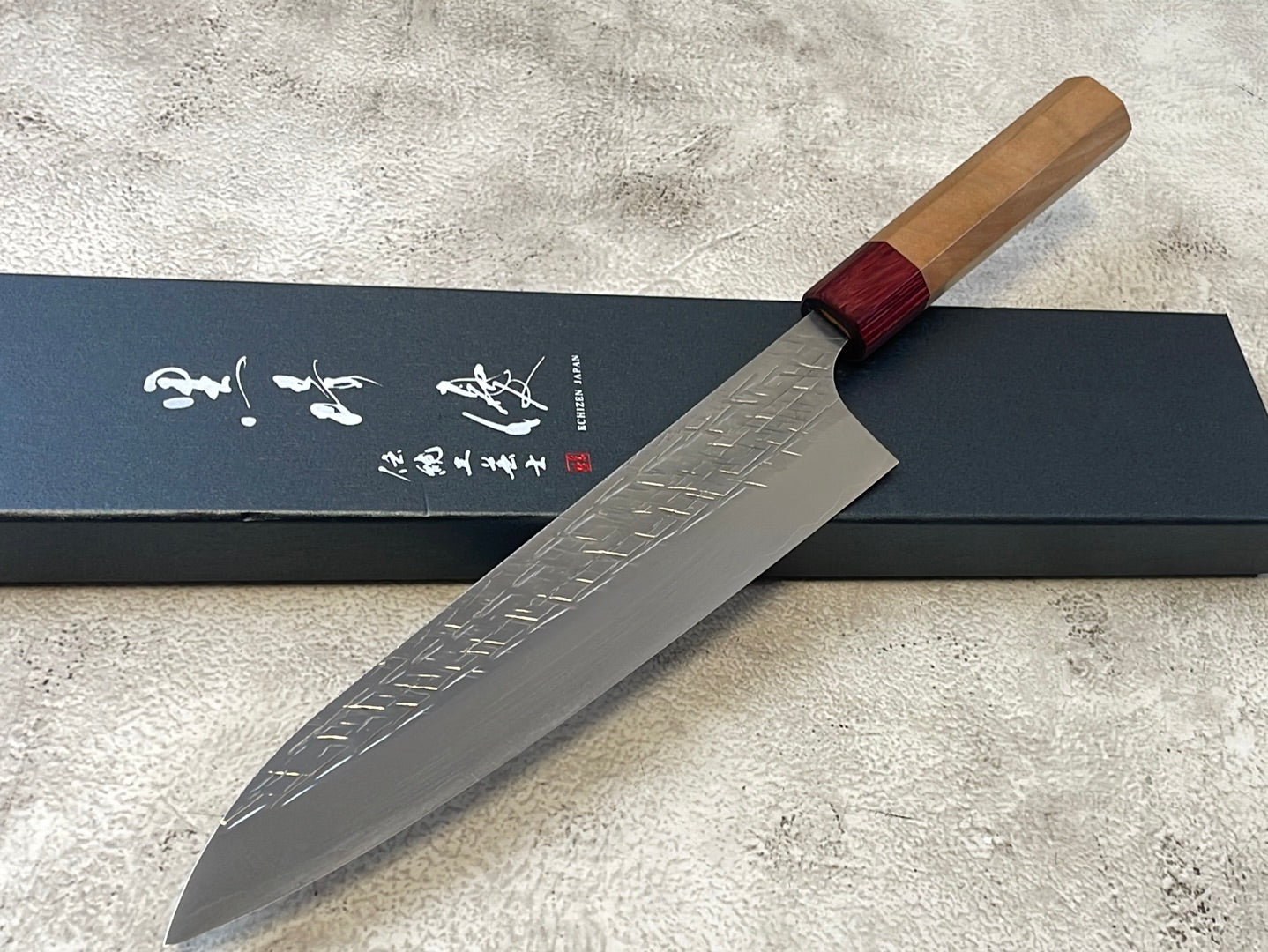Yu Kurosaki Raijin Gyuto 210mm with Red Cherry Octagonal Handle