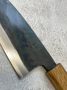 Tsukasa Shiro Kuro 135mm Deba - Shirogami Steel - Oak Octagnon Handle