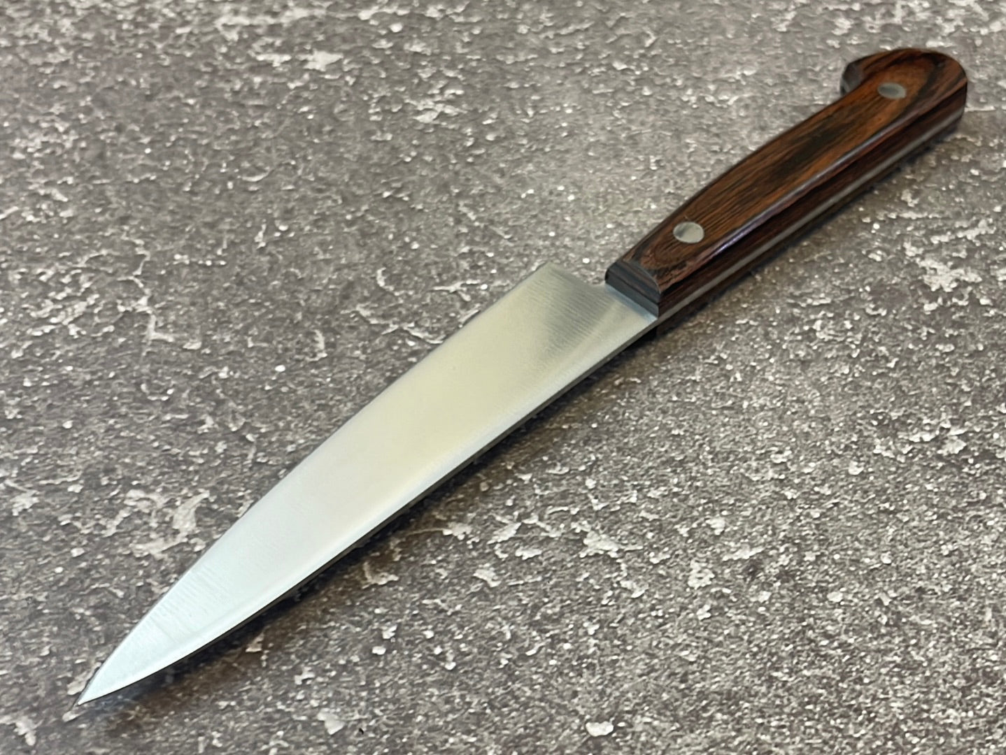 Iseya Molybdenum Petty-Utility Japanese Knife 120mm Red Pakka Wood Handle