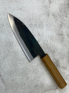 Tsukasa Shiro Kuro 135mm Deba - Shirogami Steel - Oak Octagnon Handle