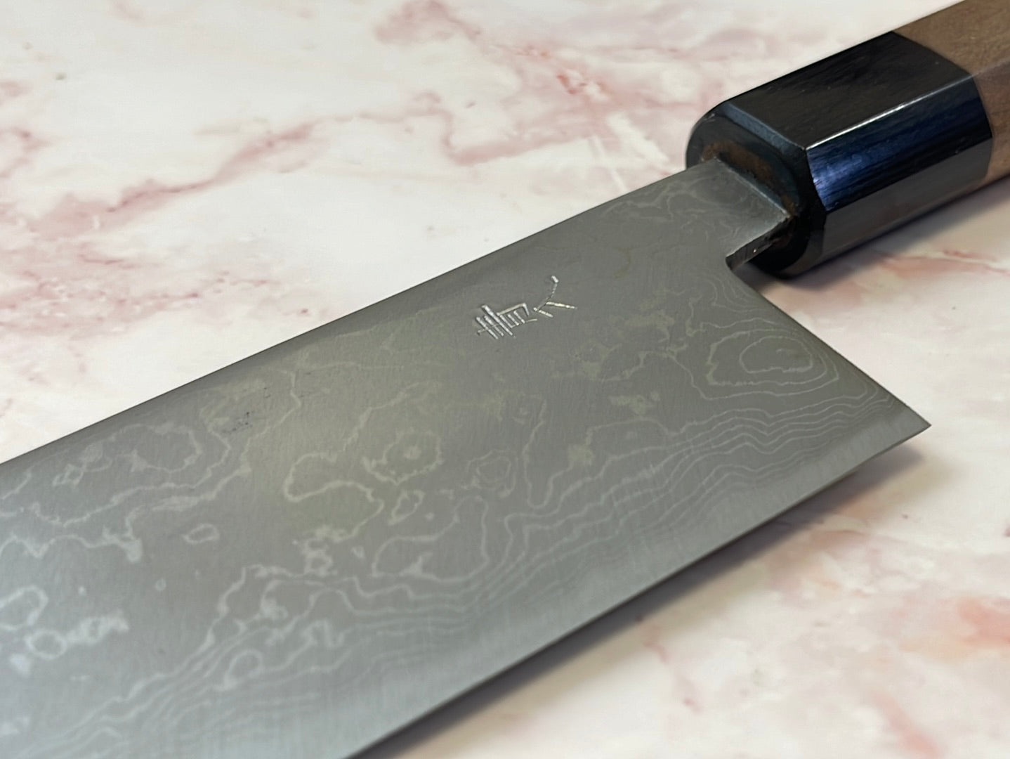 Yoshimune Kiritsuke 210 mm (8.3 in) Aogami (Blue) #2 Damascus (33 layers) Double-Bevel