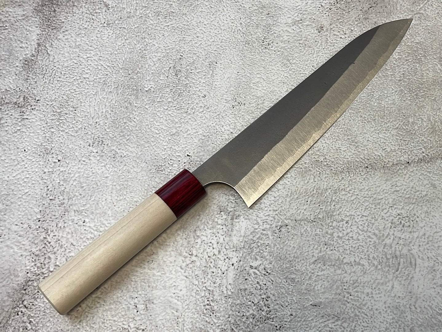 MASAKAGE YUKI Gyuto 210mm Oval Magnolia wood with Red Pakka wood