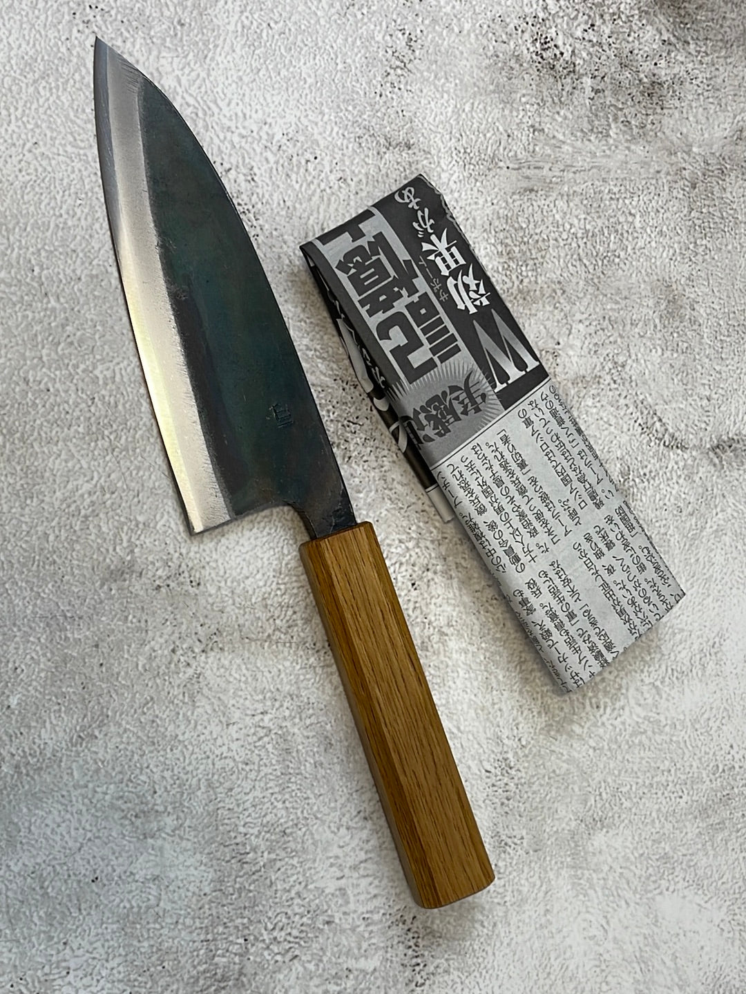 Tsukasa Shiro Kuro 150mm Deba - Shirogami Steel - Oak Octagnon Handle