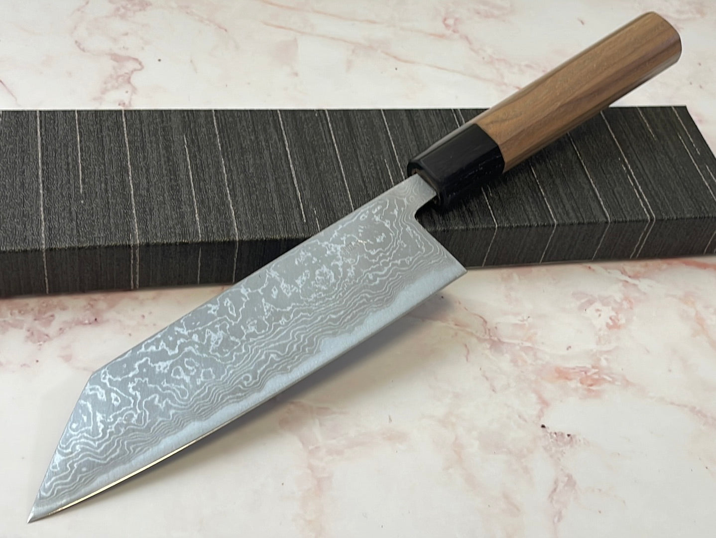 Yoshimune Bunka 165mm Aogami (Blue) #2 Damascus (33 layers) Double-Bevel