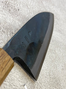 Tsukasa Shiro Kuro 135mm Deba - Shirogami Steel - Oak Octagnon Handle