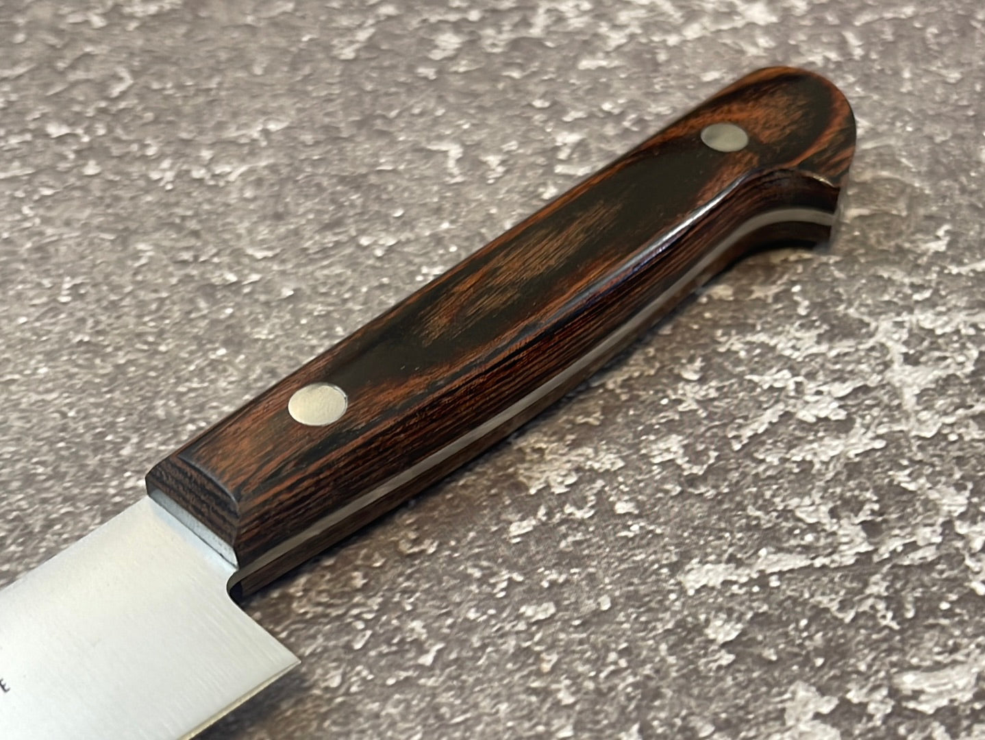 Iseya Molybdenum Petty-Utility Japanese Knife 120mm Red Pakka Wood Handle