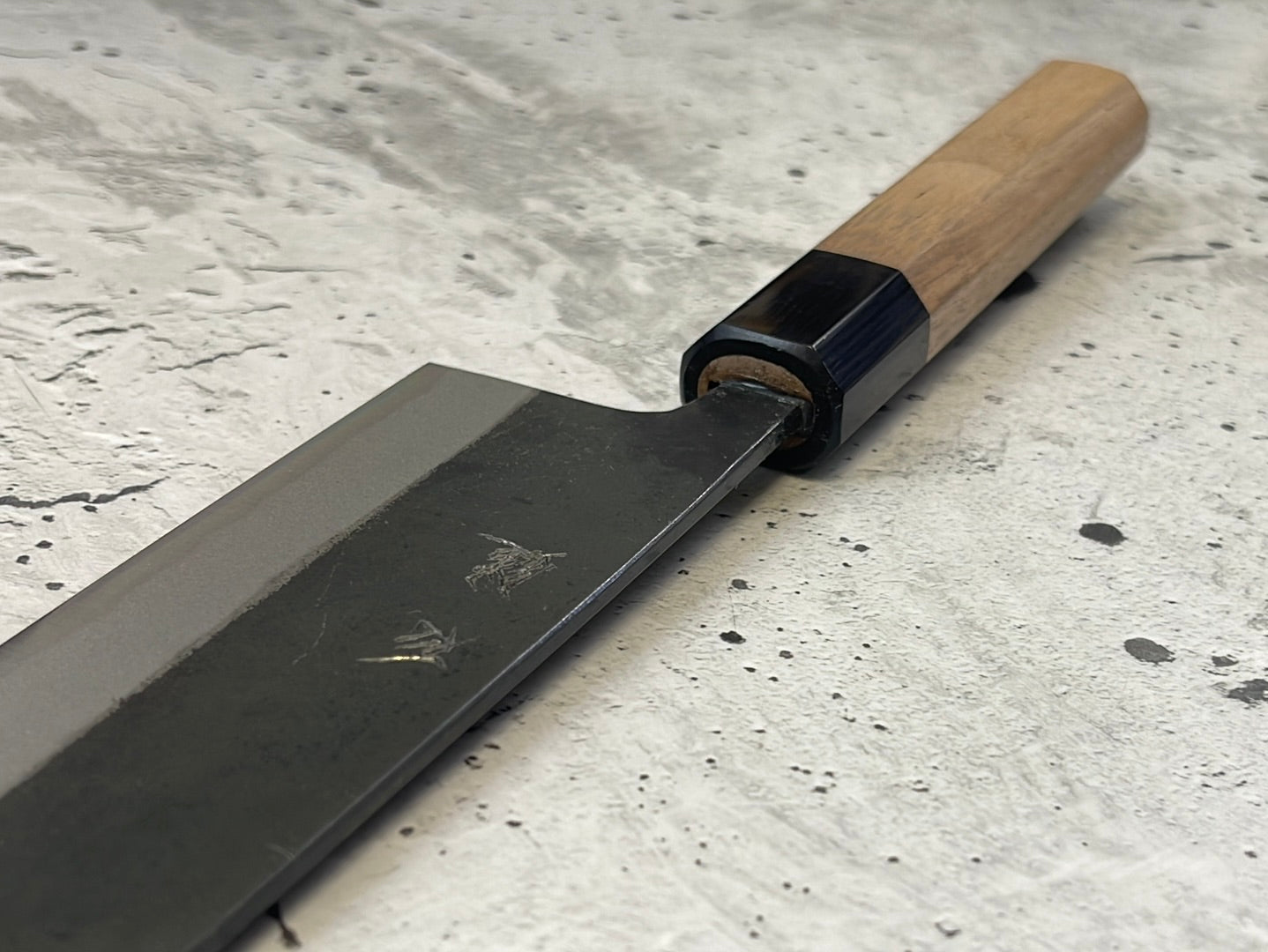 Yoshimune Kiritsuke Kurouchi 180 mm Aogami (Blue) #2 Double-Bevel