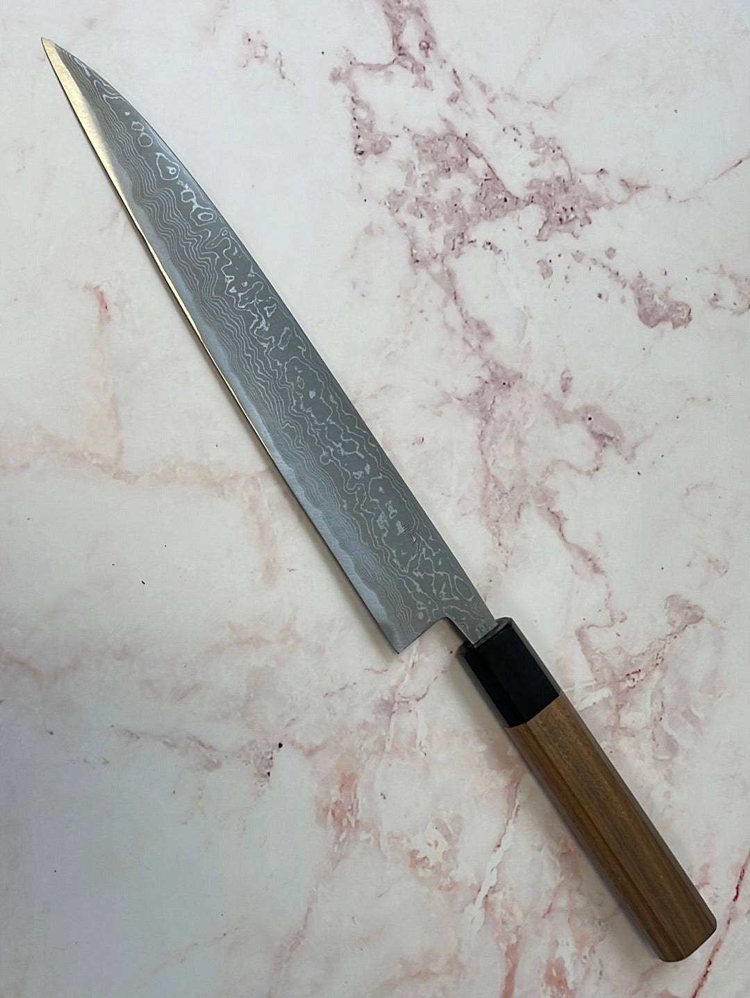 Yoshimune Yanagiba 210 mm(8.3 in) Aogami(Blue) No.2 Damascus (33 layers) Double-Bevel