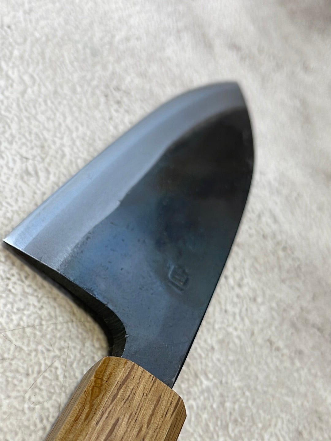 Tsukasa Shiro Kuro 135mm Deba - Shirogami Steel - Oak Octagnon Handle