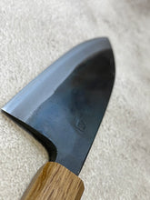 Load image into Gallery viewer, Tsukasa Shiro Kuro 135mm Deba - Shirogami Steel - Oak Octagnon Handle