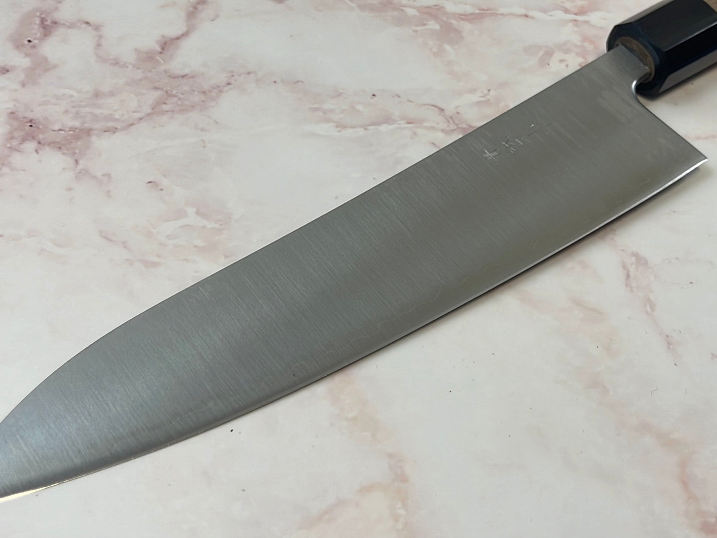 Yoshimune Gyuto Polished Stainless Clad 210 mm ) Aogami Super Double-Bevel Walnut Octagonal Handle