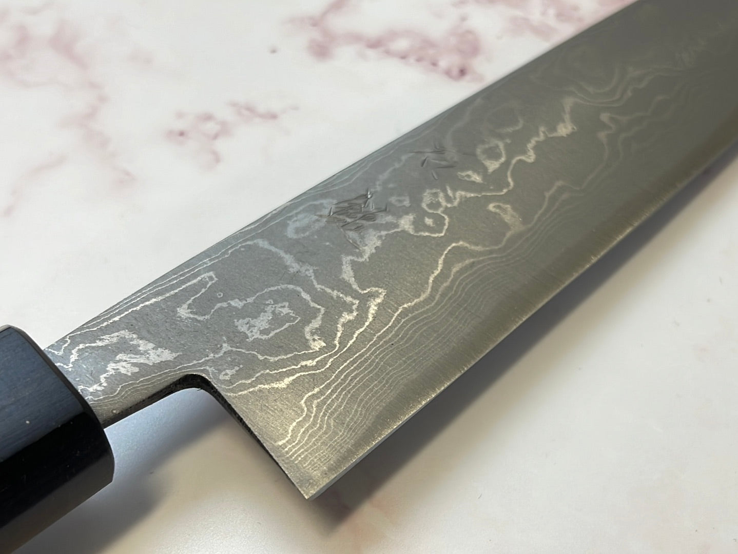 Yoshimune Yanagiba 210 mm(8.3 in) Aogami(Blue) No.2 Damascus (33 layers) Double-Bevel