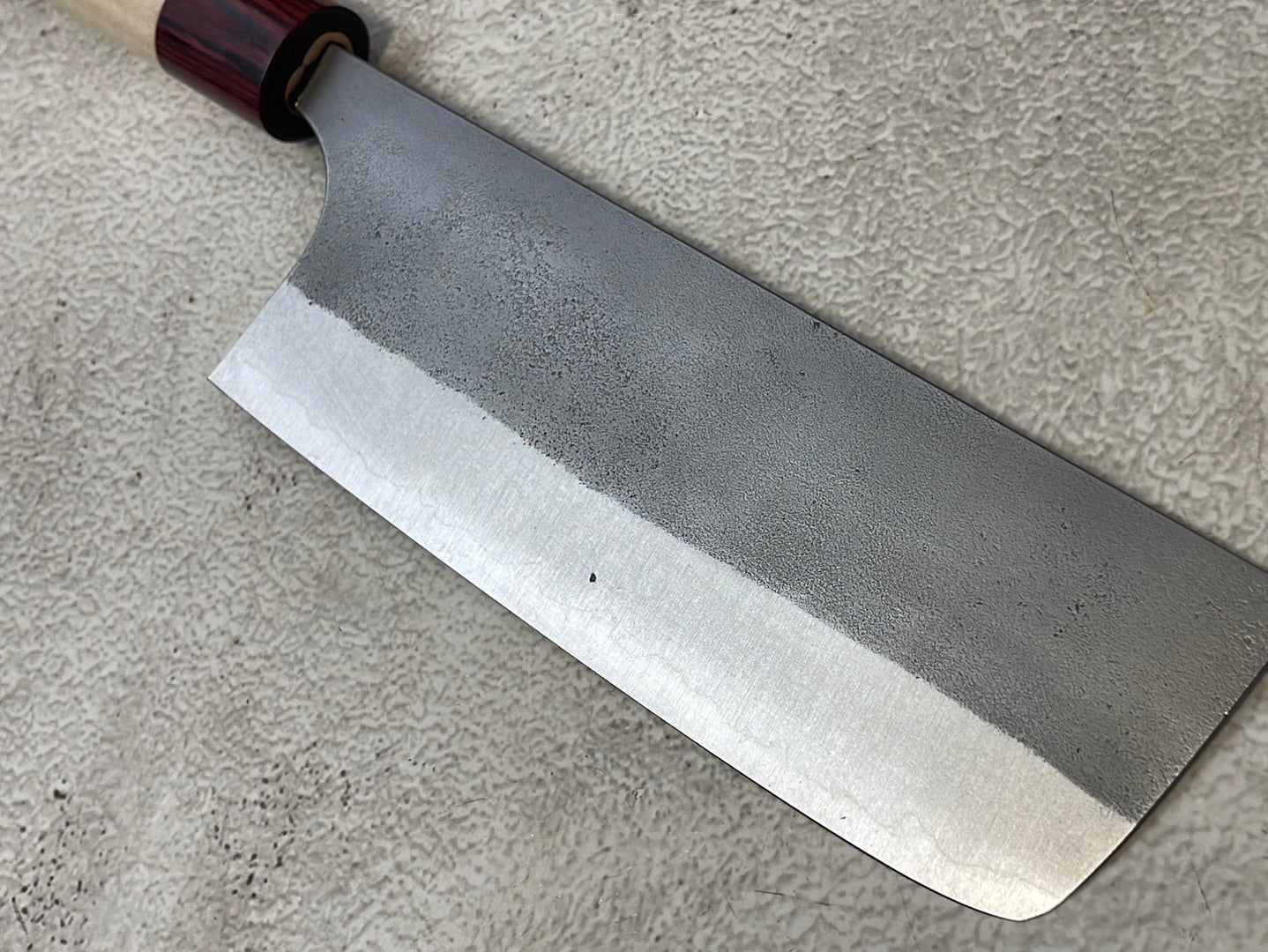 MASAKAGE YUKI Nakiri 165mm Oval Magnolia wood with Red Pakka wood