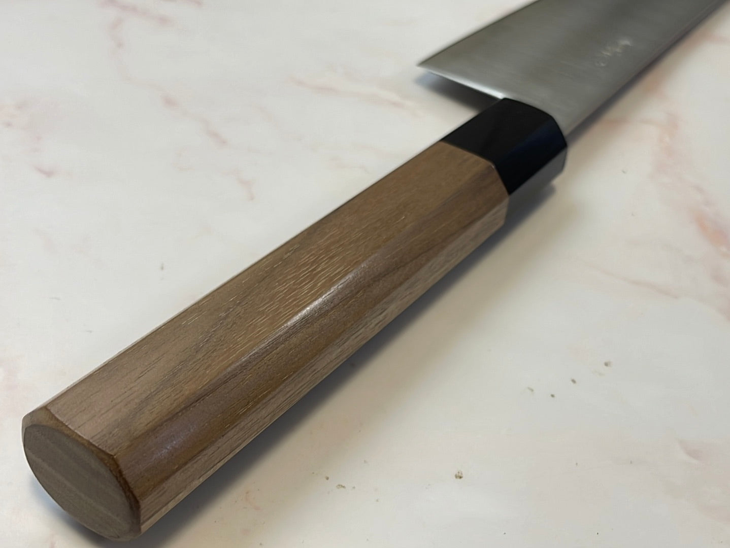 Yoshimune Gyuto Polished Stainless Clad 210 mm ) Aogami Super Double-Bevel Walnut Octagonal Handle