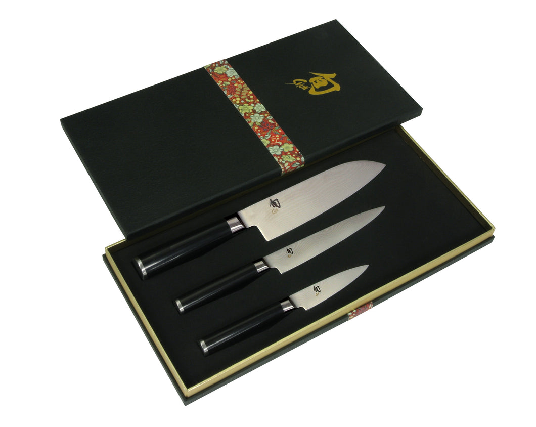 Shun Classic 3 Piece Santoku Knife Set