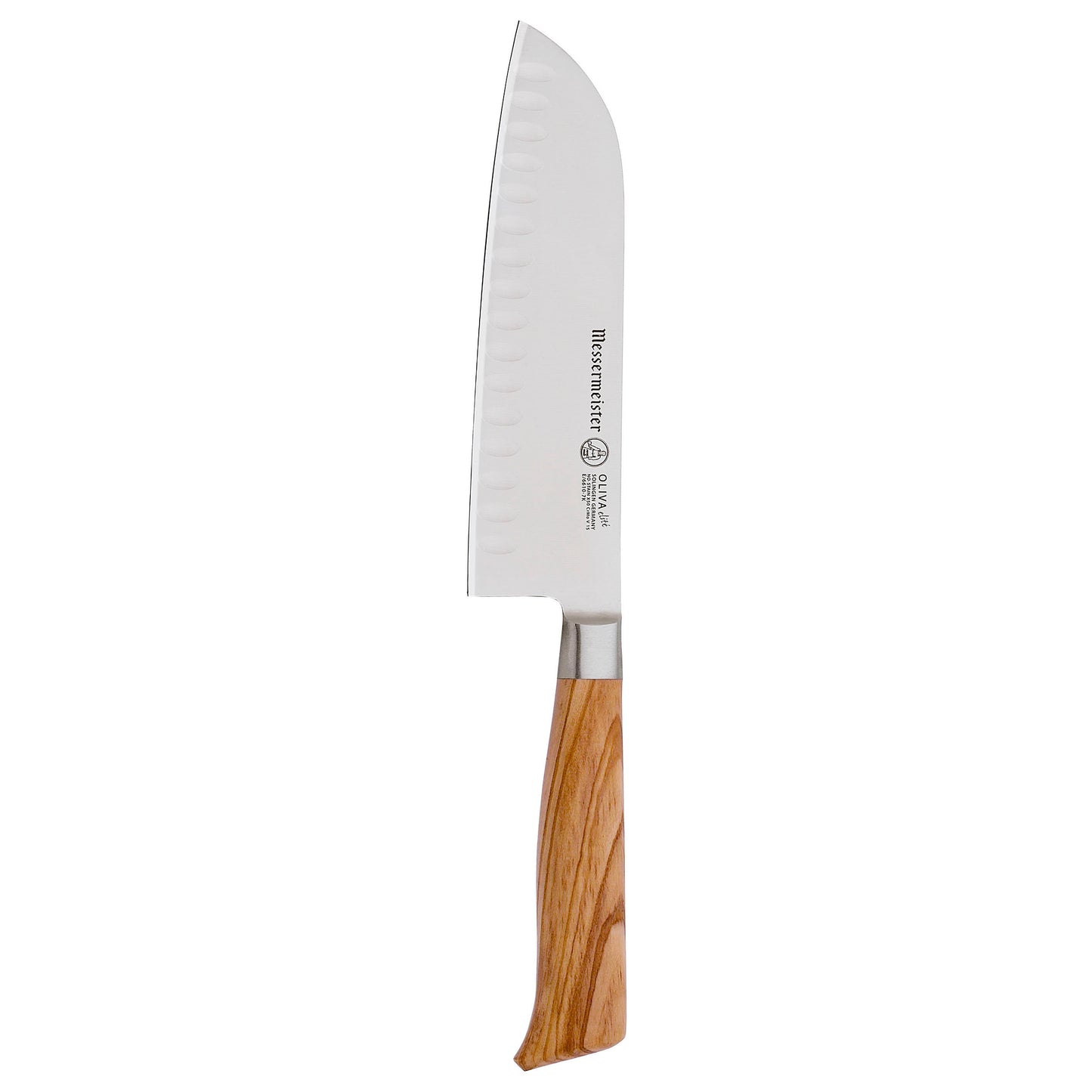 MESSERMEISTER Oliva Elité Kullenschliff Santoku 178mm | Olive Wood Handle