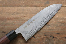 Load image into Gallery viewer, Kanetsune Blue Steel No. 2 Damascus santoku Japanese Knife 165mm Shitan Handle