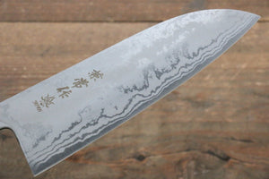 Kanetsune Blue Steel No. 2 Damascus santoku Japanese Knife 165mm Shitan Handle