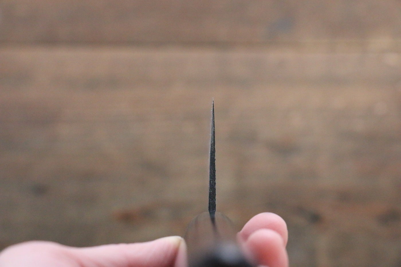 Kanetsune Blue Steel No.2 Damascus Nakiri 165mm - Shitan Handle