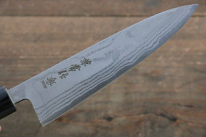 Kanetsune Blue Steel No. 2 Damascus Petty-Utility Japanese Knife 135mm Shitan Handle