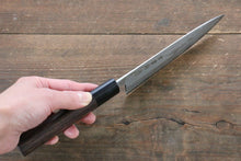 Load image into Gallery viewer, Kanetsune Blue Steel No. 2 Damascus Petty-Utility Japanese Knife 135mm Shitan Handle