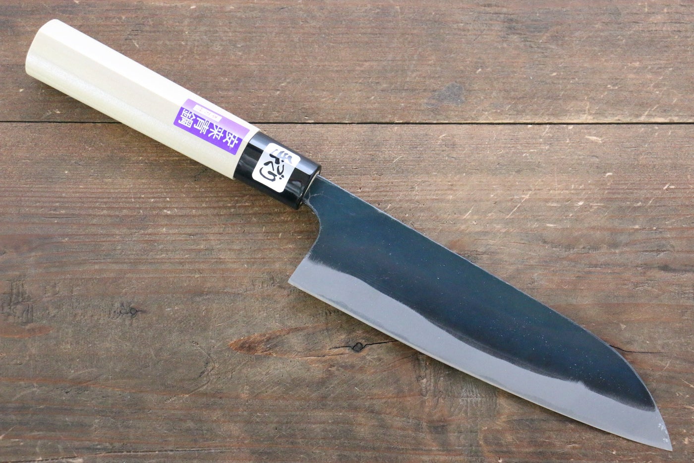 Kanetsune Blue Steel No.2 Kurouchi Santoku 165mm - Magnolia Handle