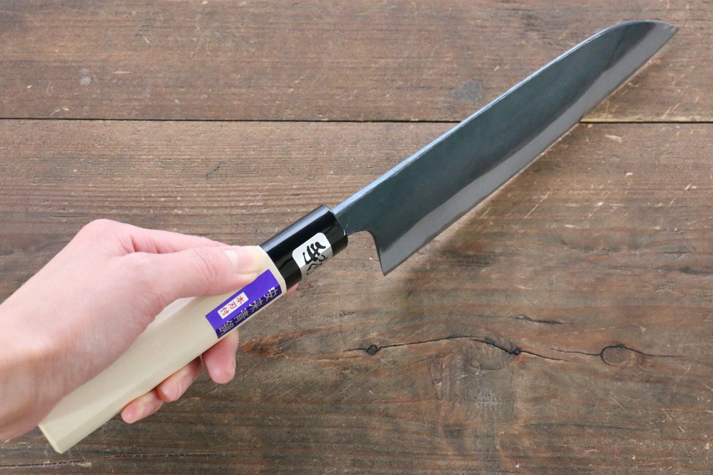Kanetsune Blue Steel No.2 Kurouchi Santoku 165mm - Magnolia Handle