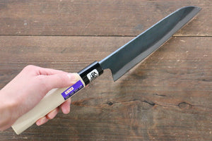 Kanetsune Blue Steel No. 2 Kurouchi Santoku Japanese Knife 165mm Magnolia Handle