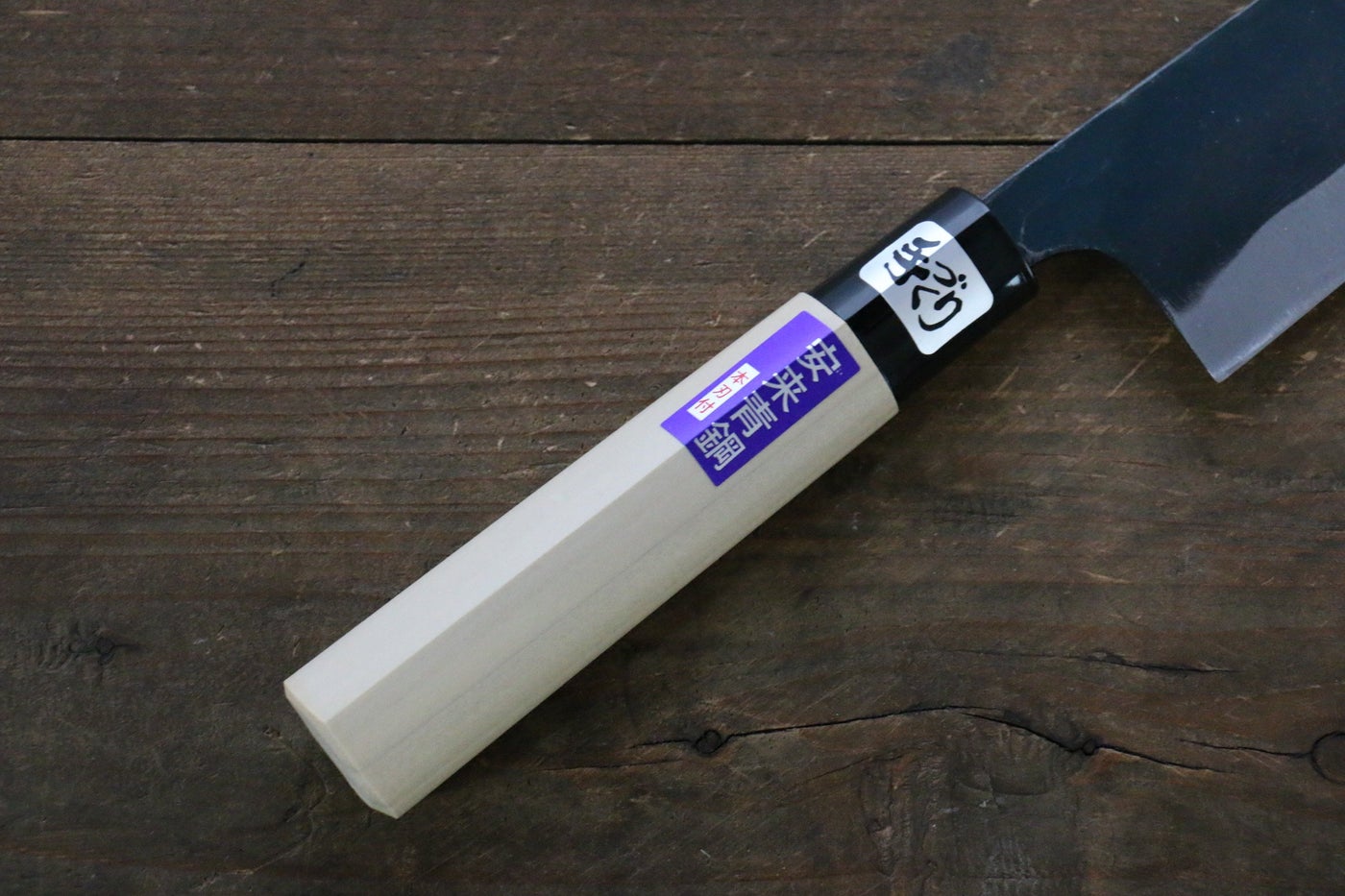 Kanetsune Blue Steel No.2 Kurouchi Santoku 165mm - Magnolia Handle
