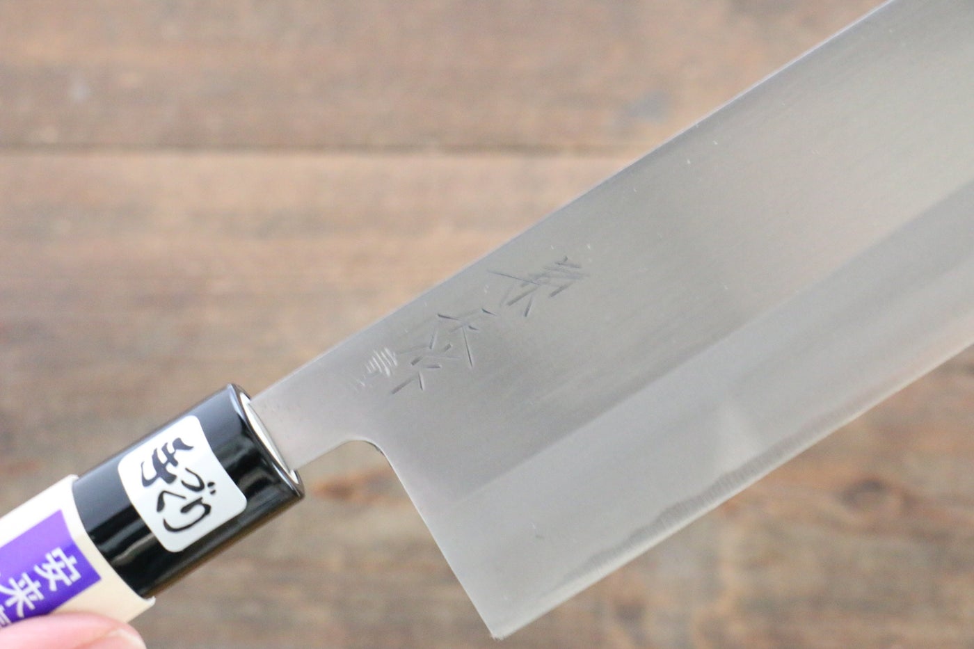 Kanetsune Blue Steel No.2 Migaki Nakiri 165mm - Magnolia Handle