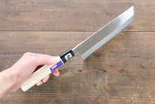 Load image into Gallery viewer, Kanetsune Blue Steel No. 2 Migaki Finished Nakiri Japanese Knife 165mm Magnolia Handle