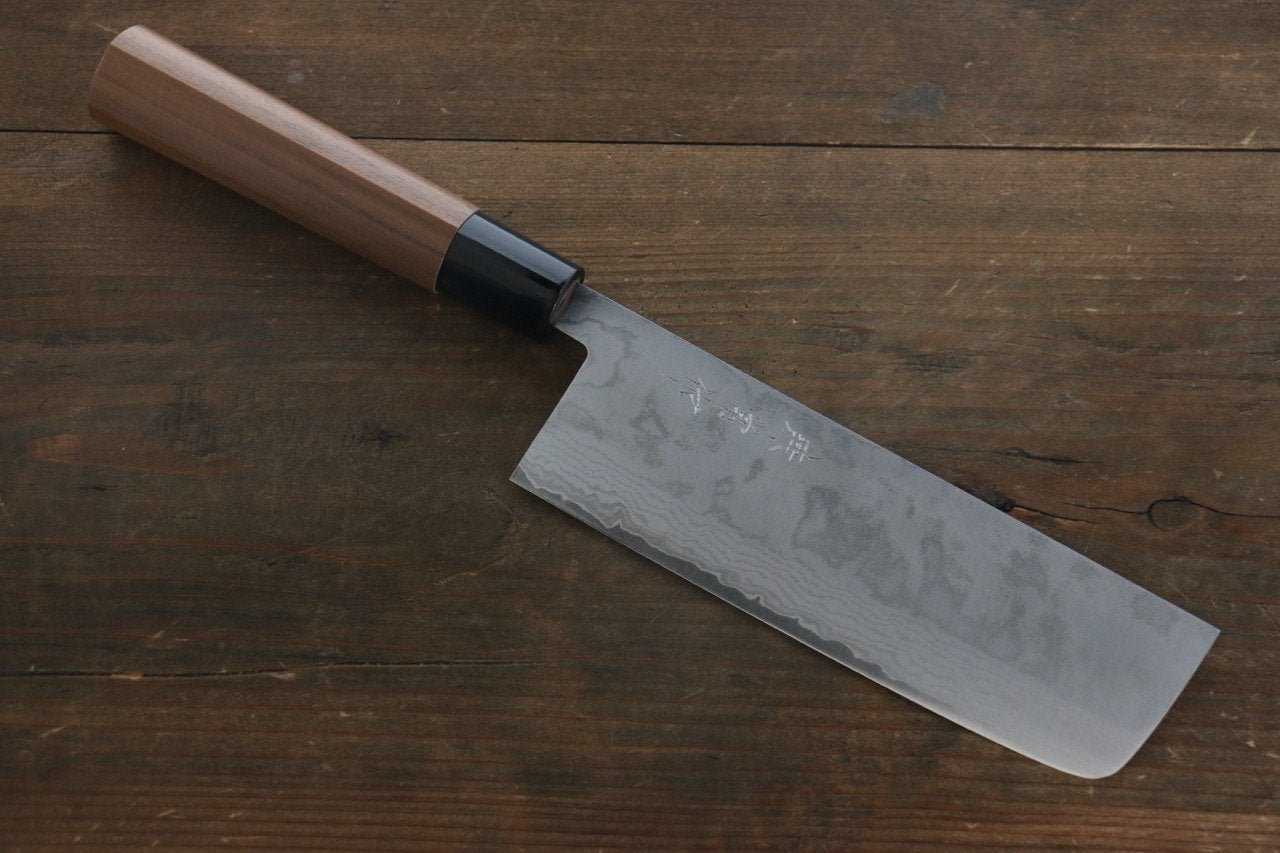 Kanetsune VG1 17-Layer Damascus Nakiri 165mm - Walnut Handle