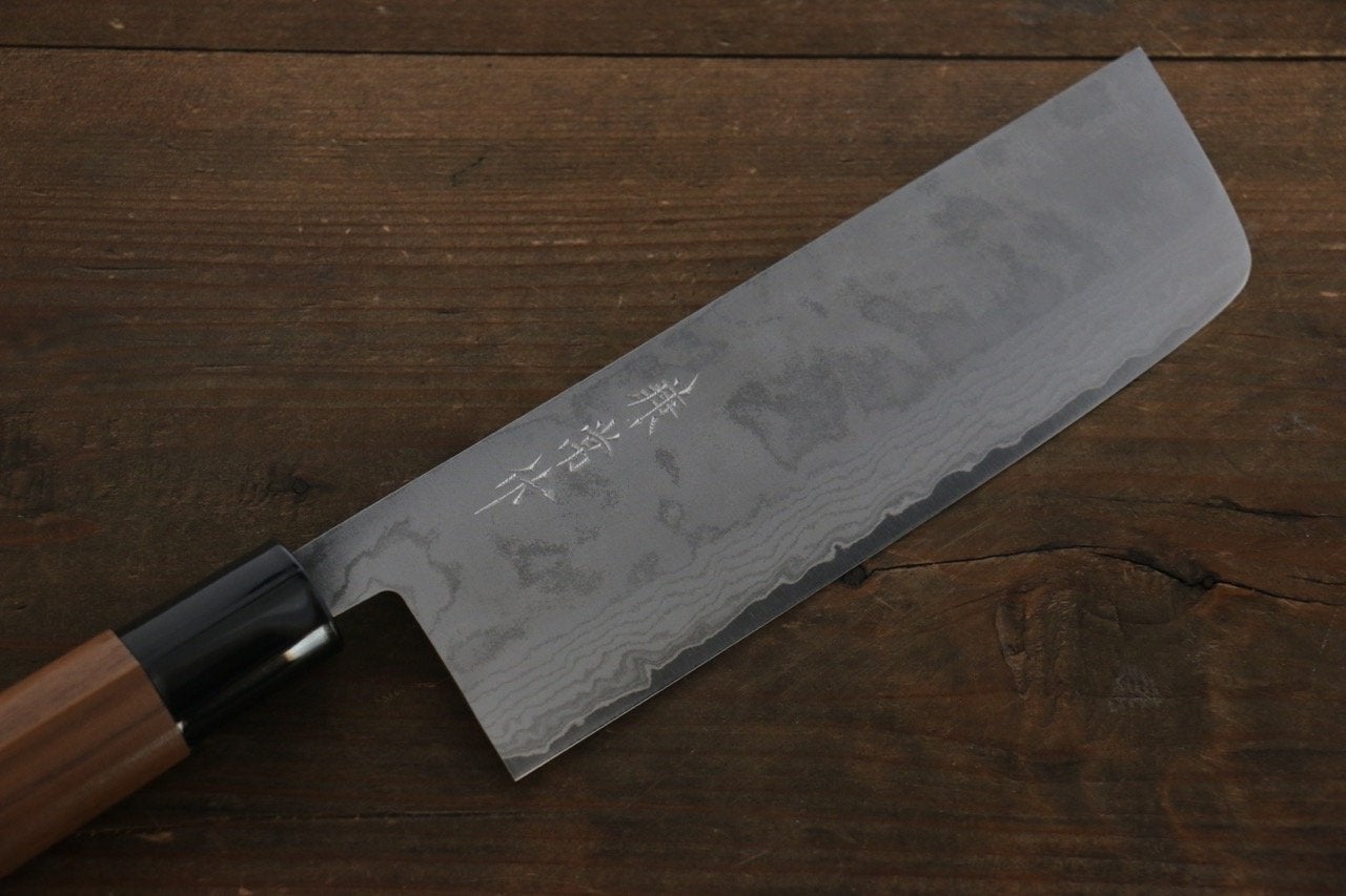 Kanetsune VG1 17-Layer Damascus Nakiri 165mm - Walnut Handle