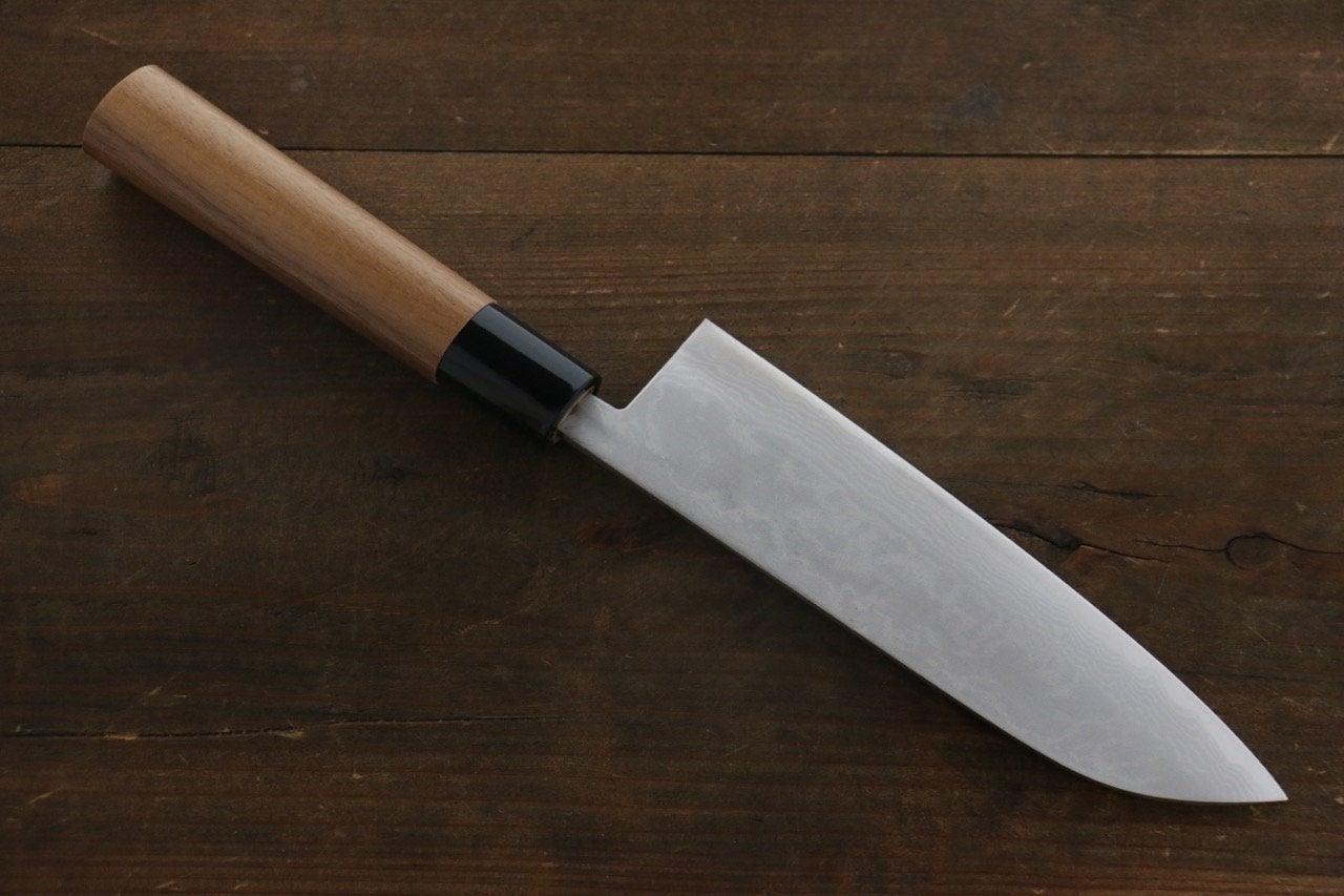 Kanetsune VG1 17-Layer Damascus Santoku 165mm - Walnut Handle